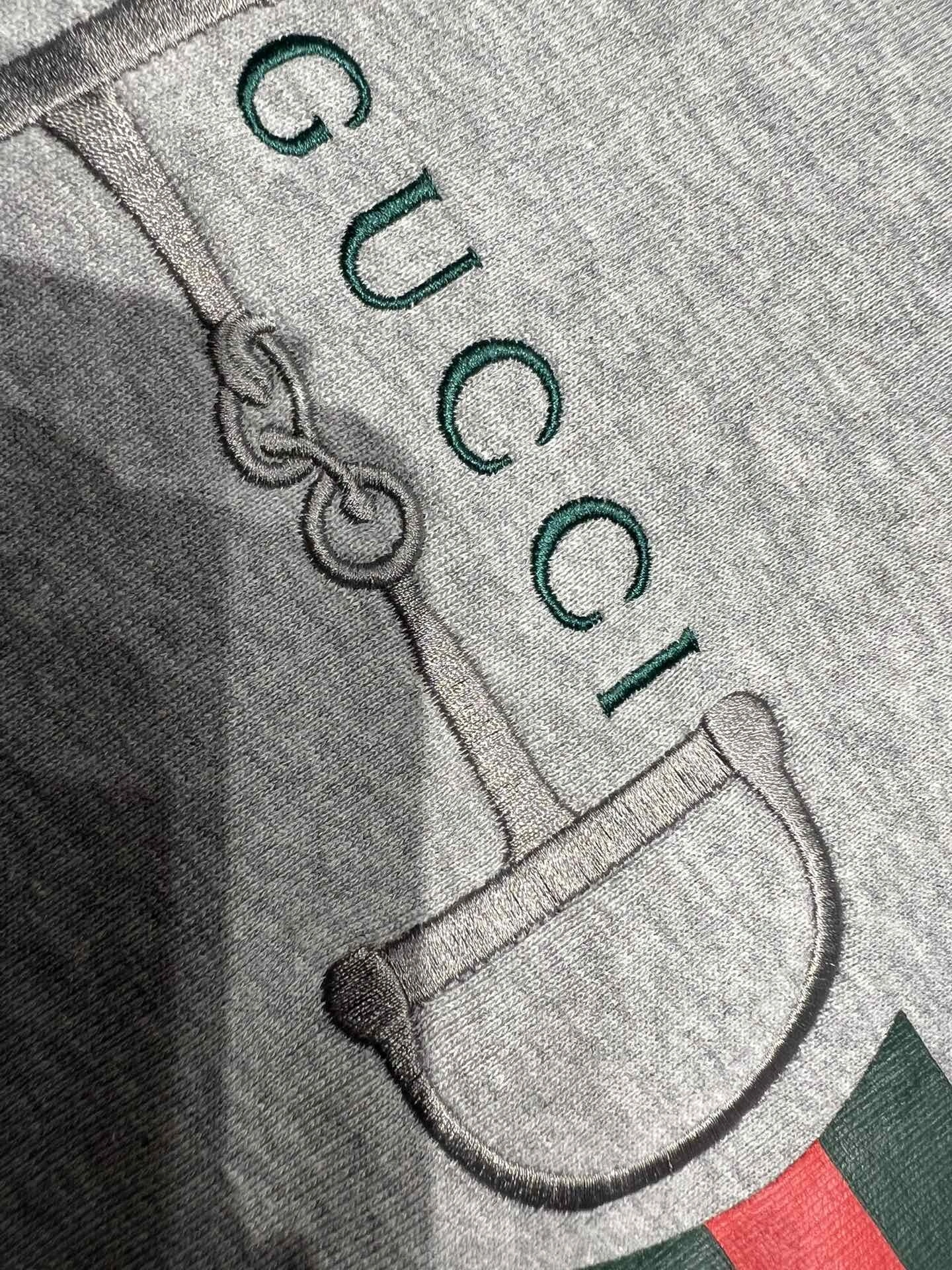 wg.luxury-- 6u33i Grey Sweatshirt with Horsebit Embroidery item:E-F140L1911H
